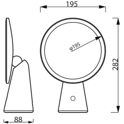 Philips - Dimbare Schoonheidsspiegel met LED-achtergrondverlichting MIRROR LED/4,5W/5V