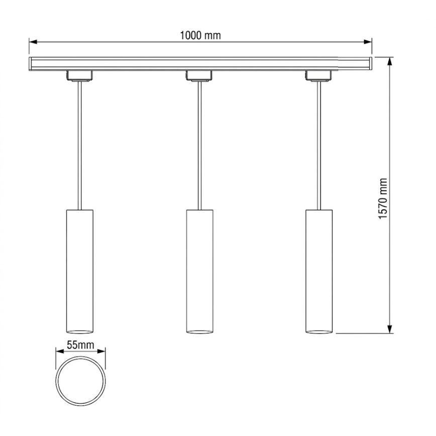 Philips - Hanglamp met kabel voor het EASYLINK-railsysteem 3xGU10/7W/230V 1 m zwart