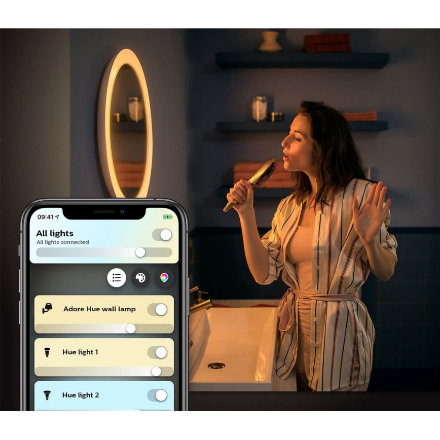 Philips - LED dimbare badkamerspiegel Hue ADORE LED/27W/230V + afstandsbediening IP44