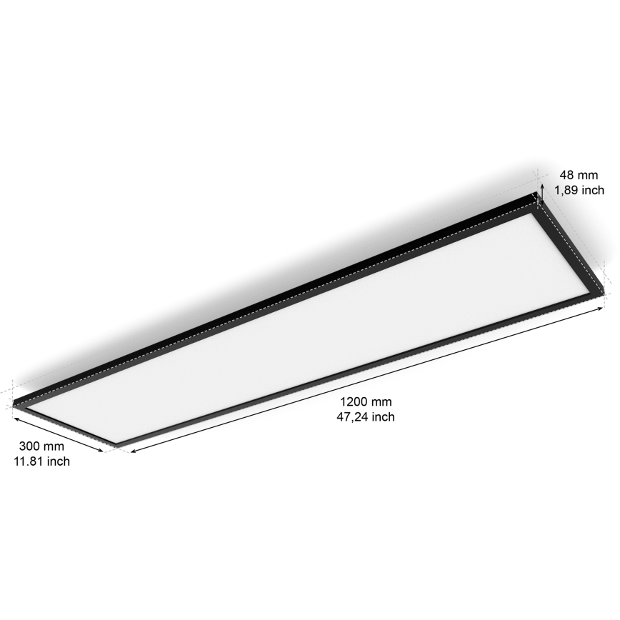 Philips - LED Dimbare plafondlamp Hue AURELLE LED/39W/230V 2200-6500K 120x30 cm zwart