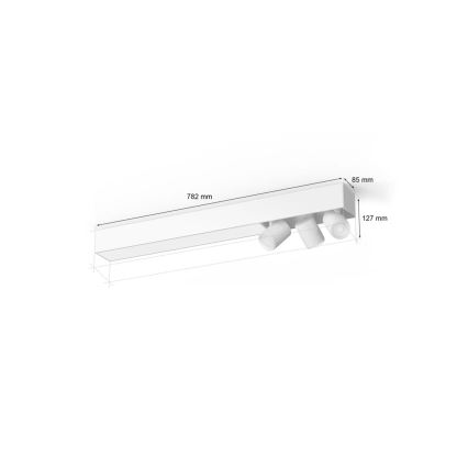 Philips - LED RGBW Dimbare inbouwspot Hue CENTRIS 3xGU10/4,2W/230V + LED/11W 2000-6500K