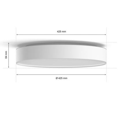 Philips - LED dimbare plafondlamp Hue LED/33,5W/230V 2200-6500K Ø 425 mm wit + afstandsbediening