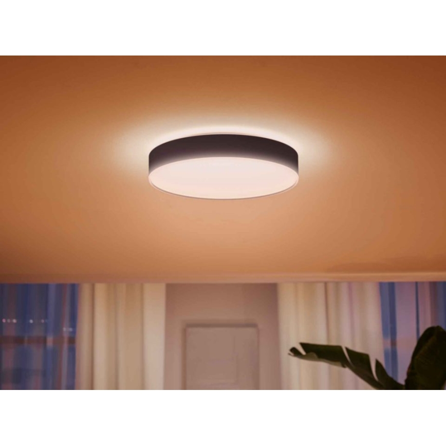 Philips - LED dimbare plafondlamp Hue LED/33,5W/230V 2200-6500K Ø 425 mm zwart + afstandsbediening