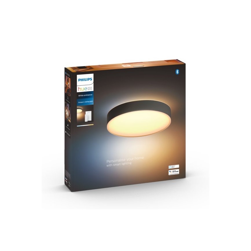 Philips - LED dimbare plafondlamp Hue LED/33,5W/230V 2200-6500K Ø 425 mm zwart + afstandsbediening