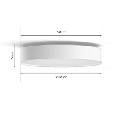 Philips - LED dimbare plafondlamp Hue LED/19,2W/230V 2200-6500K Ø 381 mm wit + afstandsbediening