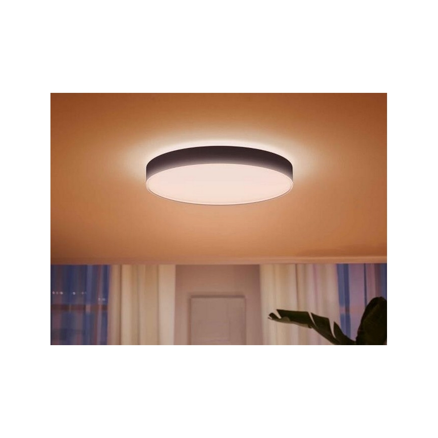 Philips - LED dimbare plafondlamp Hue LED/48W/230V 2200-6500K Ø 551 mm zwart + afstandsbediening