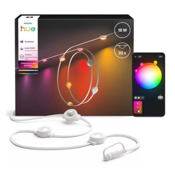 Philips - Hue FESTAVIA LED RGBW dimbaar buitenlichtsnoer 32×LED 18 m 1000-20000K IP65