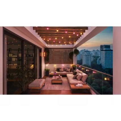 Philips - Hue FESTAVIA LED RGBW verlengbaar en dimbaar lichtsnoer voor buiten, 10×LED, 7 m, IP65