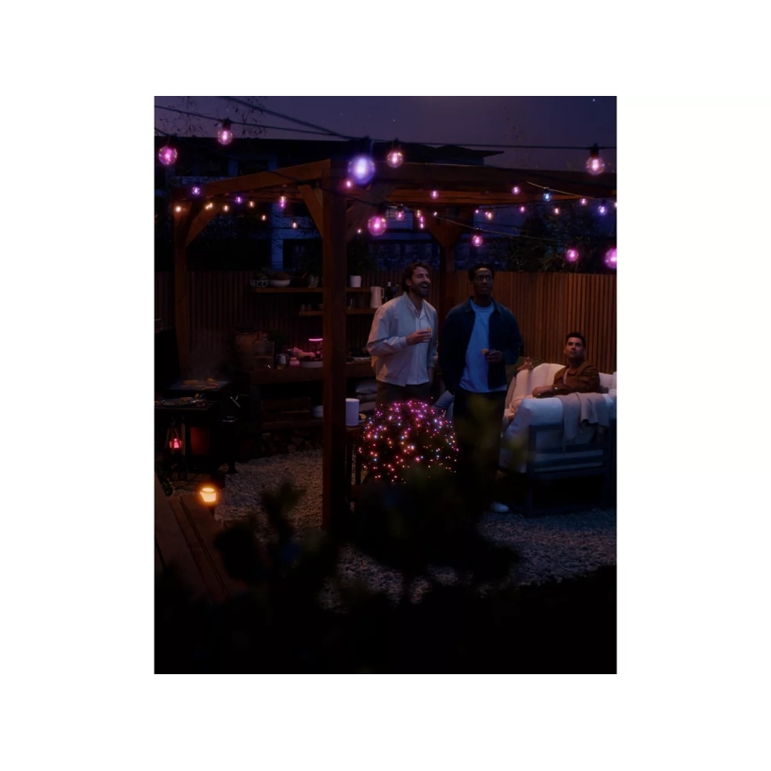 Philips - Hue FESTAVIA LED RGBW verlengbaar en dimbaar lichtsnoer voor buiten, 10×LED, 7 m, IP65