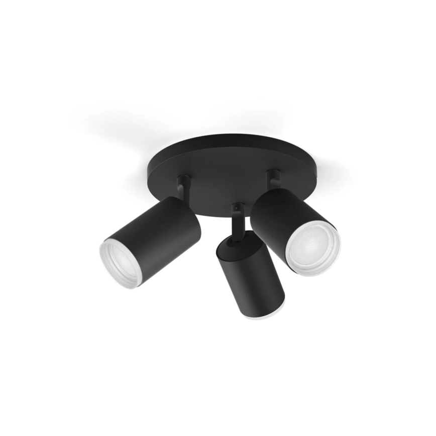 Philips - LED RGBW Dimbare inbouwspot Hue FUGATO 3xGU10/4,2W/230V 2000-6500K zwart