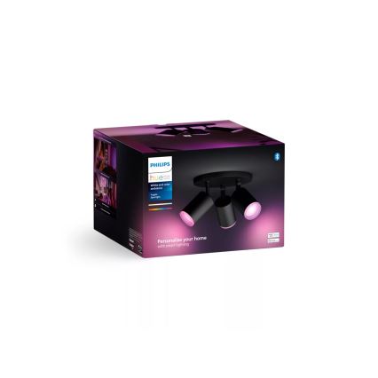 Philips - LED RGBW Dimbare inbouwspot Hue FUGATO 3xGU10/4,2W/230V 2000-6500K zwart