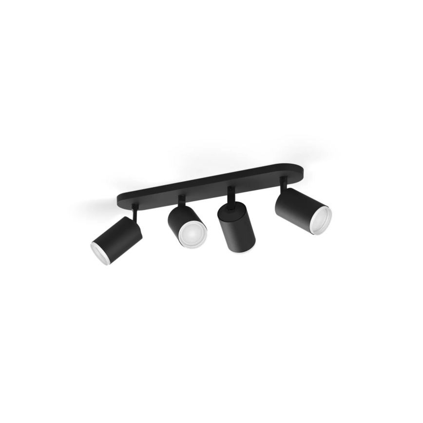 Philips - LED RGBW Dimbare inbouwspot Hue FUGATO 4xGU10/4,2W/230V 2000-6500K zwart