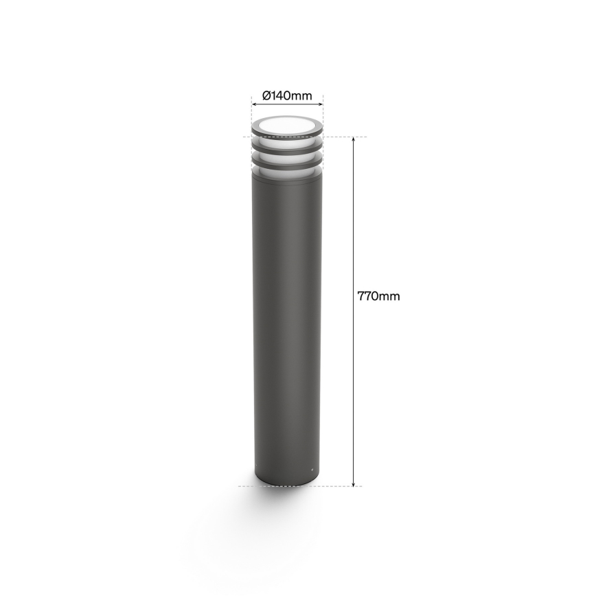 Philips - RGB-LED dimbare buitenlamp Hue LUCCA 1xE27/8,1W/230V 77 cm 1000-20000K IP44