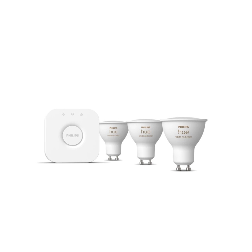 Starterset Philips Hue WHITE AND COLOR AMBIANCE 3xGU10/4,2W/230V 2200-6500K + Hue Bridge