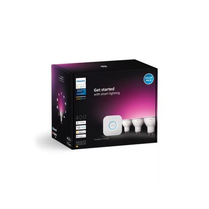 Starterset Philips Hue WHITE AND COLOR AMBIANCE 3xGU10/4,2W/230V 2200-6500K + Hue Bridge