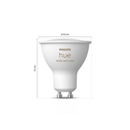 Startpakket Philips Hue WHITE AND COLOR AMBIANCE 3xGU10/4,2W 2000-6500K + Hue Bridge en Dimmer Switch
