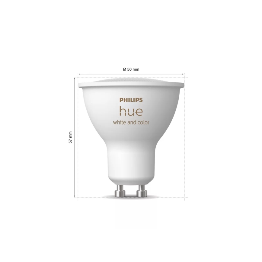 Startpakket Philips Hue WHITE AND COLOR AMBIANCE 3xGU10/4,2W 2000-6500K + Hue Bridge en Dimmer Switch