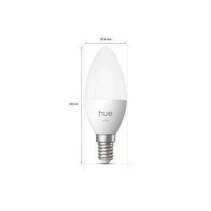 Philips Hue White dimbare LED-lamp B39 E14/3,9W/230V 2700K