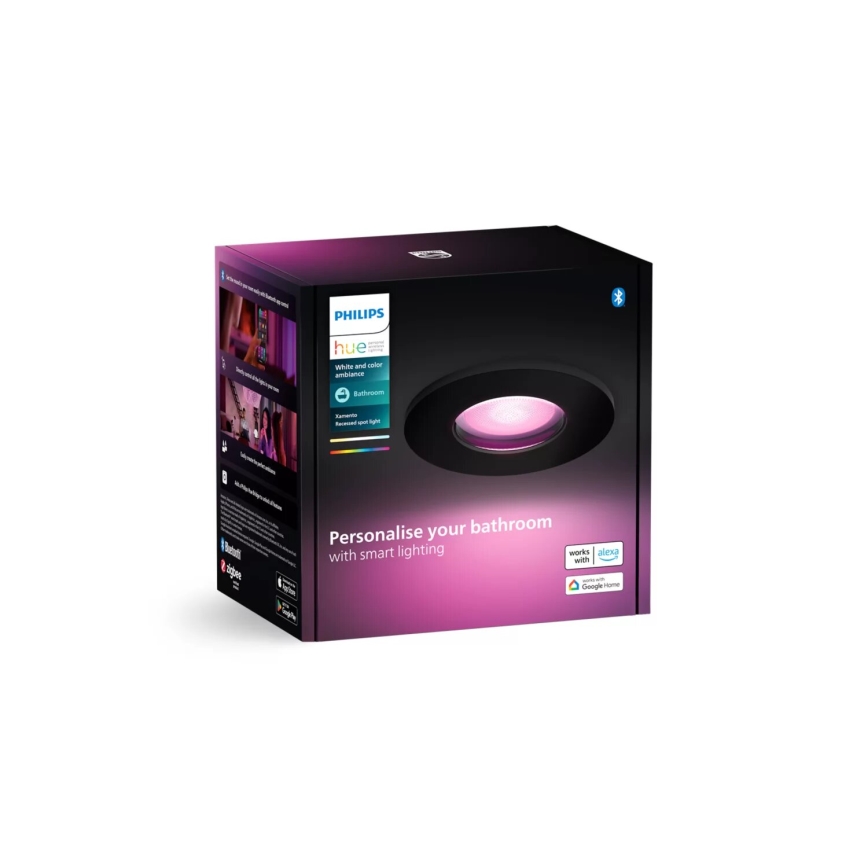 Philips - LED RGBW dimbare inbouw badkamerverlichting Hue XAMENTO 1xGU10/4,2W/230V 2000-6500K IP44