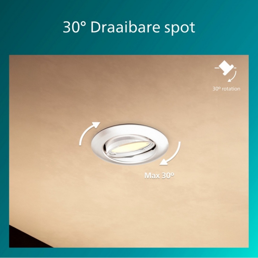 Philips - Inbouwspot PERIDOT 1xGU10/7W/230V wit