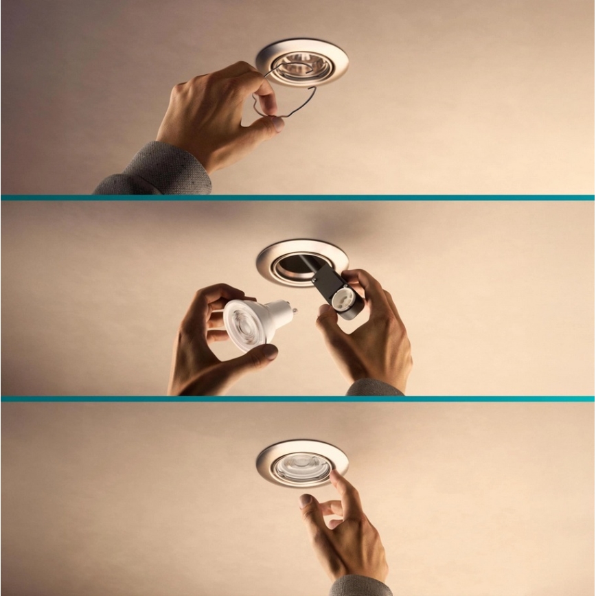 Philips - Inbouwspot PERIDOT 1xGU10/7W/230V wit