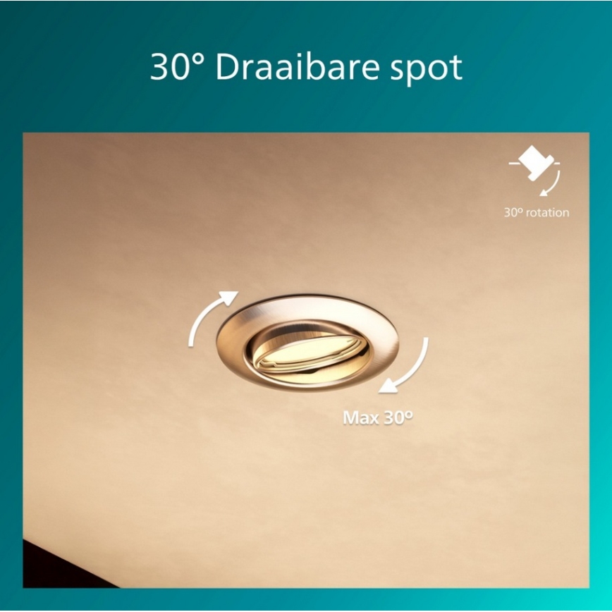 Philips - Inbouwspot PERIDOT 1xGU10/7W/230V zilver