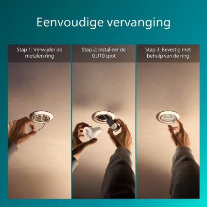 Philips - Inbouwspot PERIDOT 1xGU10/7W/230V zilver