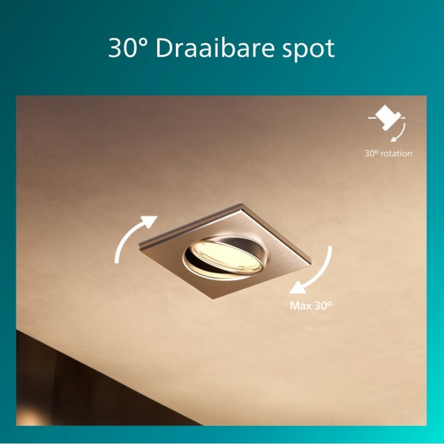 Philips - Inbouwspot PERIDOT 1xGU10/7W/230V zilver