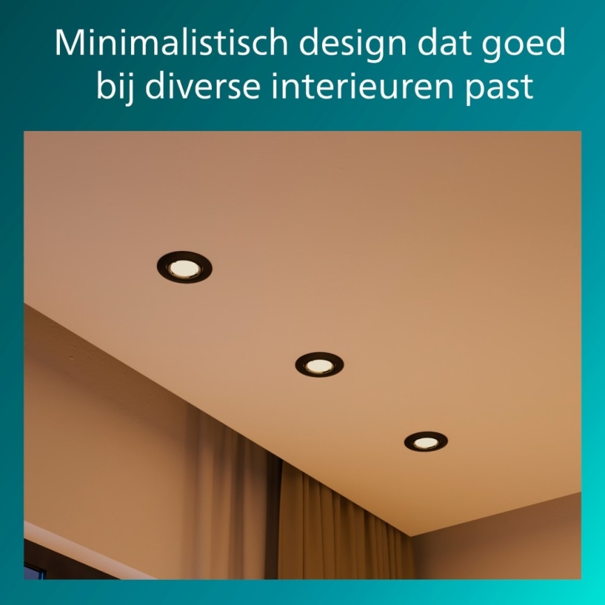 Philips - Inbouwspot PERIDOT 1xGU10/7W/230V zwart