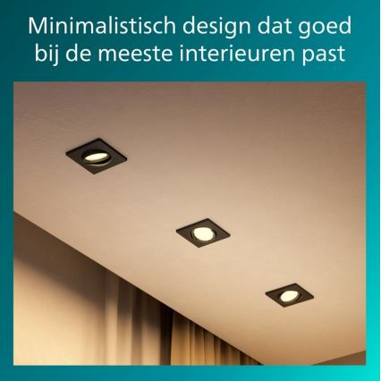 Philips - Inbouwspot PERIDOT 1xGU10/7W/230V zwart