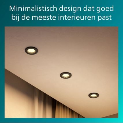 Philips - Inbouwspot PERIDOT 1xGU10/7W/230V zwart