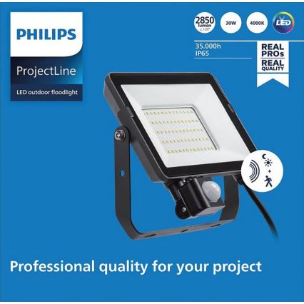 Philips - LED Buitenschijnwerper met sensor PROJECTLINE LED/30W/230V IP65 4000K