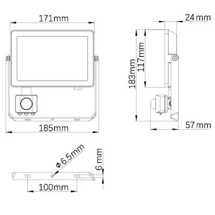 Philips - LED Buitenschijnwerper met sensor PROJECTLINE LED/30W/230V IP65 4000K