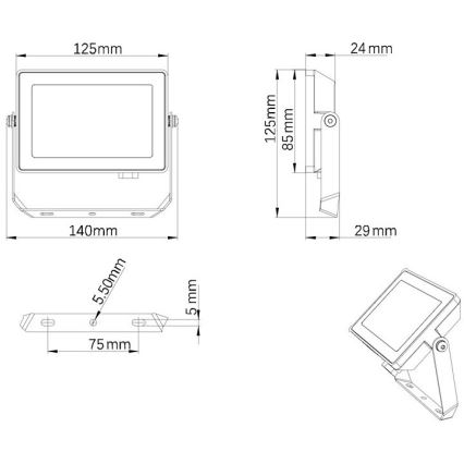 Philips - LED Buitenschijnwerper PROJECTLINE LED/20W/230V IP65 4000K