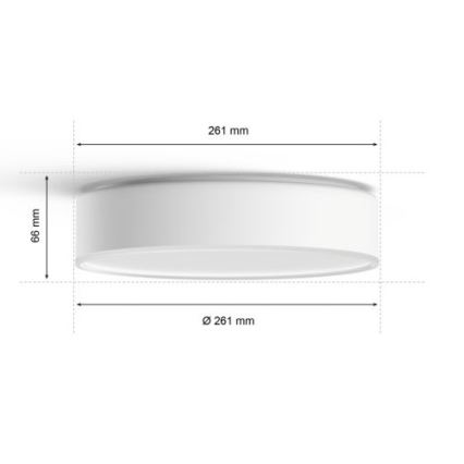 Philips - Dimbare LED plafondlamp Hue LED/9,6W/230V 2200–6500K diameter 261 mm wit + afstandsbediening