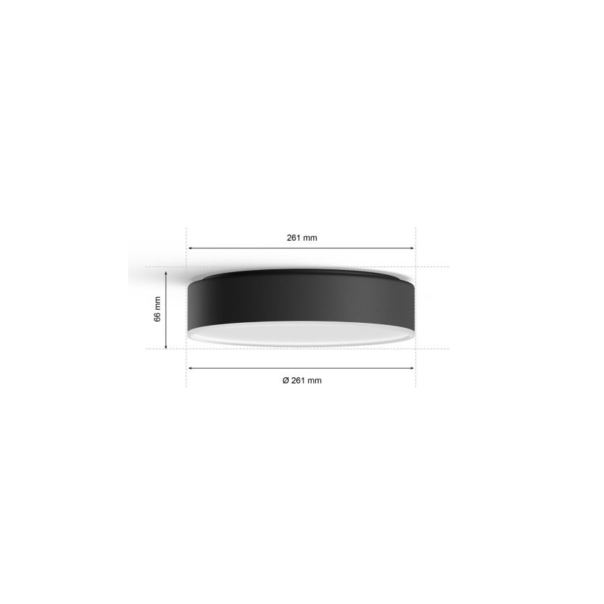 Philips - Dimbare LED plafondlamp Hue LED/9,6W/230V 2200-6500K diameter 261 mm zwart + afstandsbediening