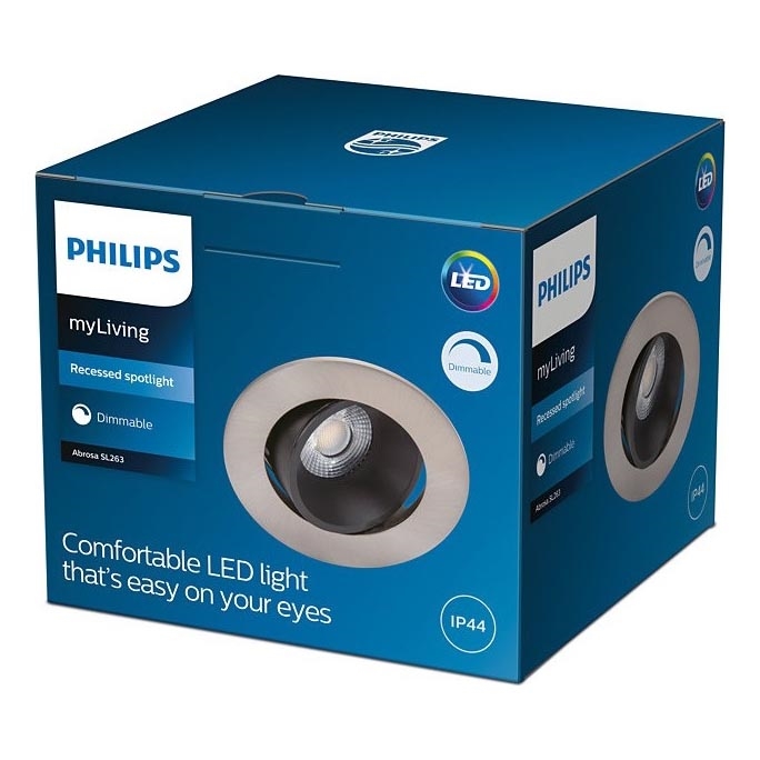 Philips - LED dimbare badkamerlamp ABROSA 1xLED/9W/230V IP44