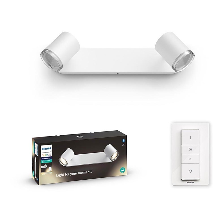 Philips - LED dimbare badkamerlamp Hue ADORE 2xGU10/5W/230V IP44 + afstandsbediening