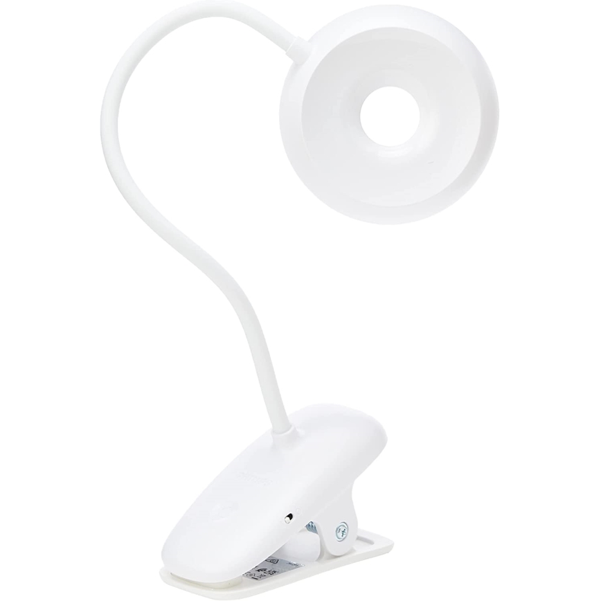 Philips - Dimbare LED-lamp met clip DONUTCLIP LED/3W/5V 1200 mAh CRI 90 wit