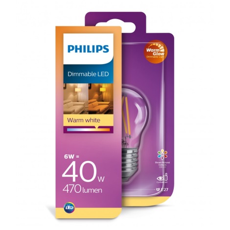 Philips LED Dimbare lamp VINTAGE E27 / 6W / 230V 2200K-2700K WarmGlow