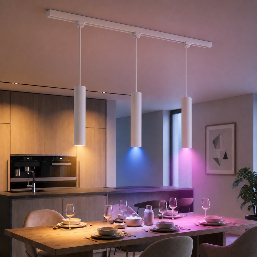 Philips - LED RGBW dimbare pendellamp aan kabel voor het EASYLINK HUE railsysteem 3xGU10/4,7W/230V 2200-6500K 1m wit
