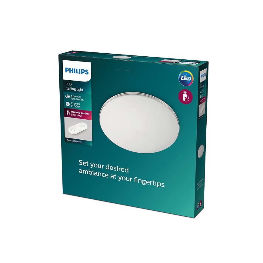 Philips - LED dimbare plafondlamp TOBA LED / 23W / 230V 2700-6500K + RC
