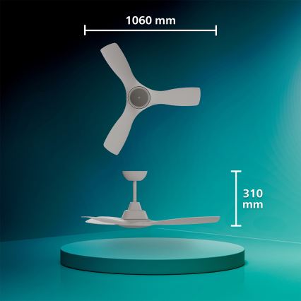 Philips - dimbare LED-plafondventilator OLAS LED/24W/230V Ø 106 cm wit + afstandsbediening
