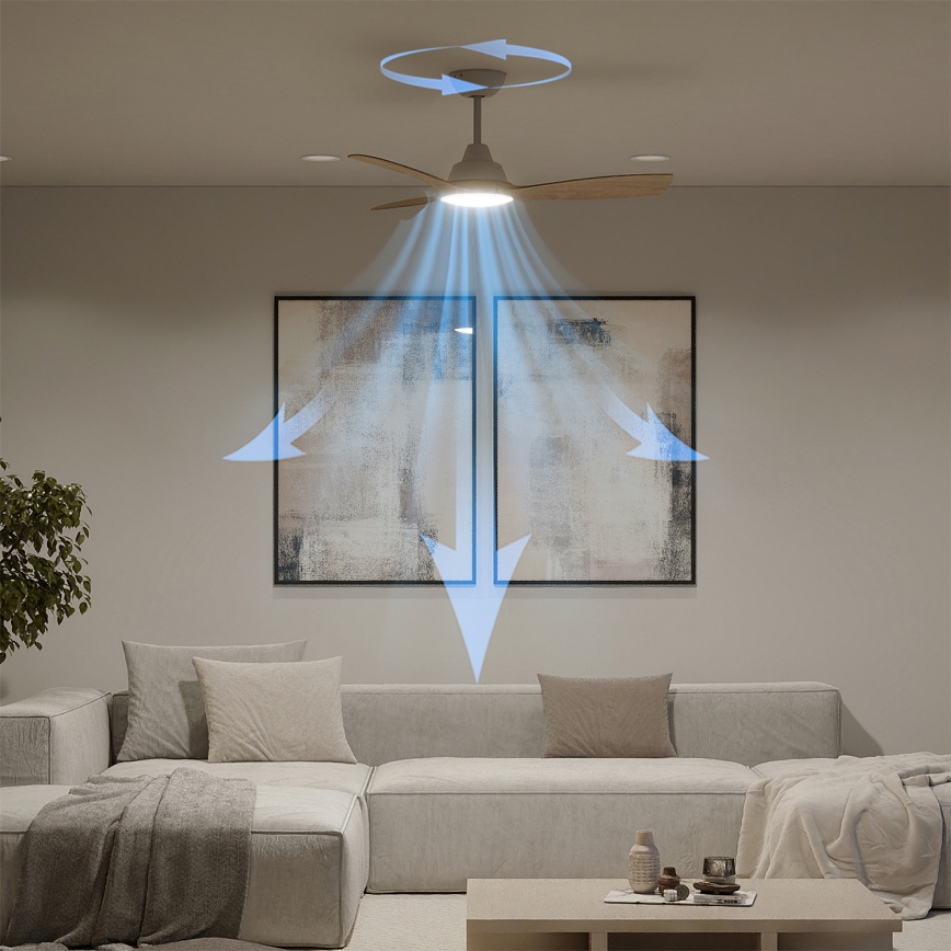 Philips - dimbare LED-plafondventilator OLAS LED/24W/230V Ø 106 cm wit/bruin + afstandsbediening