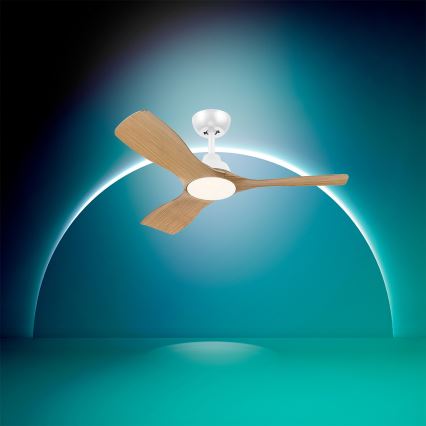 Philips - dimbare LED-plafondventilator OLAS LED/24W/230V Ø 106 cm wit/bruin + afstandsbediening
