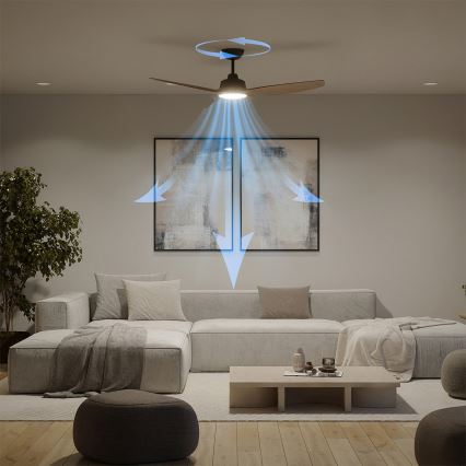 Philips - LED-dimbare plafondventilator OLAS LED/24W/230V Ø 132 cm zwart/bruin + afstandsbediening