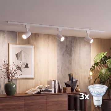 Philips - LED dimbare spotarmatuur voor het EASYLINK-railsysteem 3xGU10/7W/230V 1 m wit