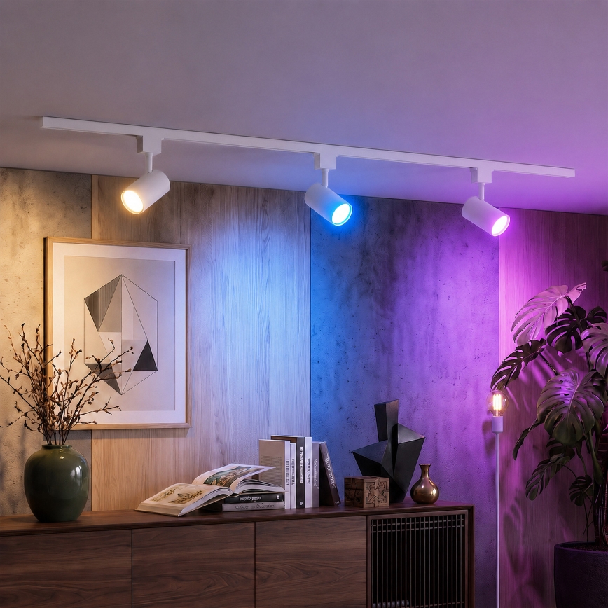 Philips - LED RGBW dimbaar spotarmatuur voor EASYLINK HUE railsysteem 3xGU10/4,7W/230V 2200-6500K 1m wit + Hue bridge