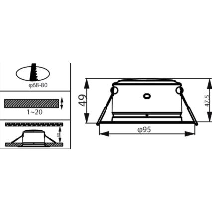 Philips - LED Hang plafondverlichting LED/2W/230V 3000K
