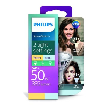 Philips LED Lamp SCENE SWITCH GU10 / 5W / 230V 2700K – 4000K